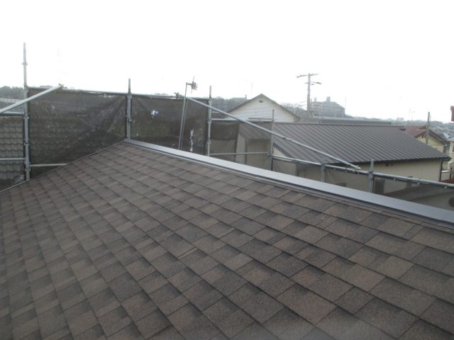 加古川市で葺き替えたリッジウェイの屋根